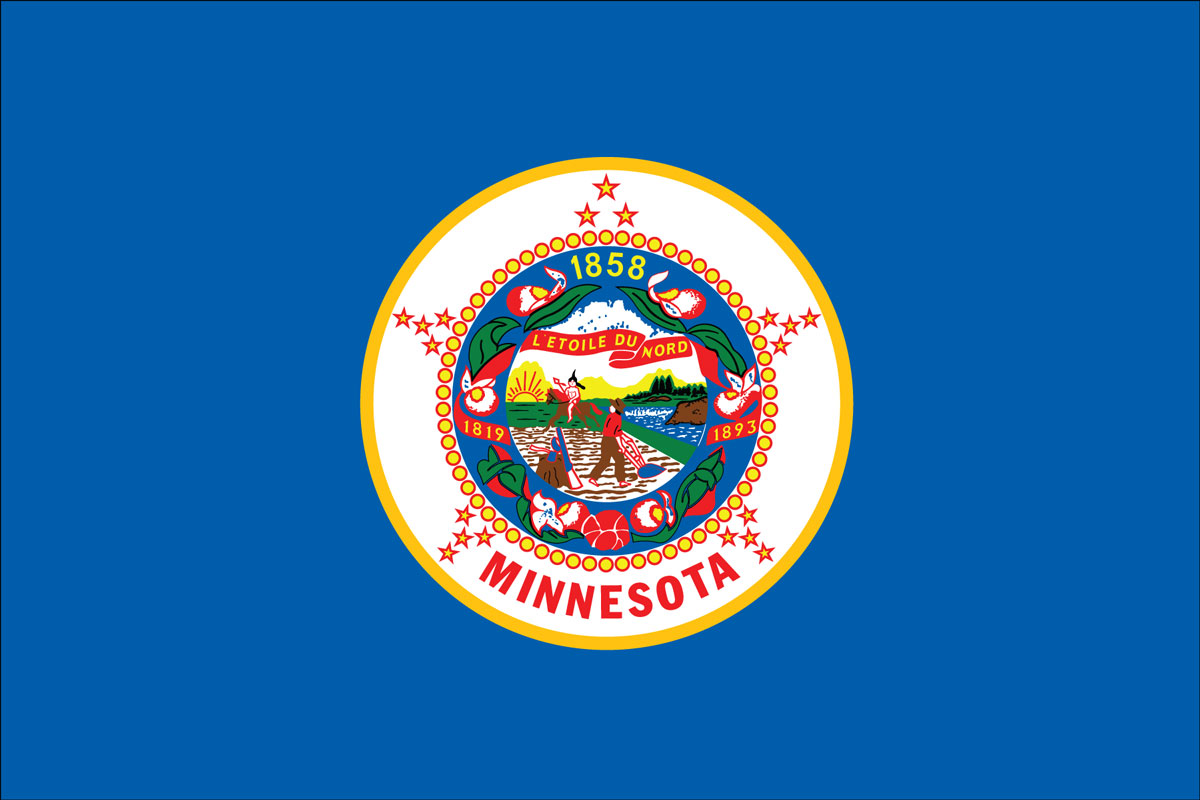 12x18" Nylon flag of State of Minnesota